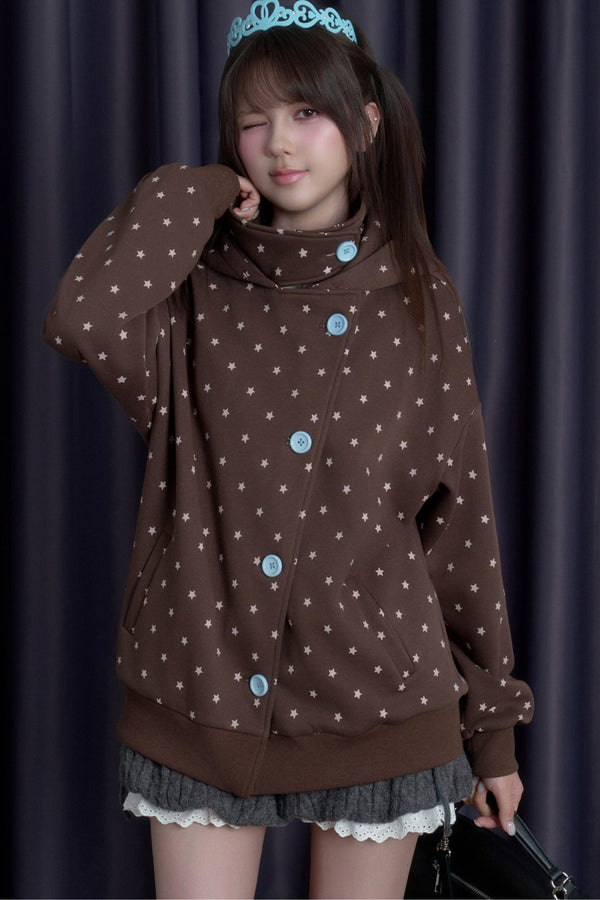 Star Cat Ear Fleece-Lined Jacket