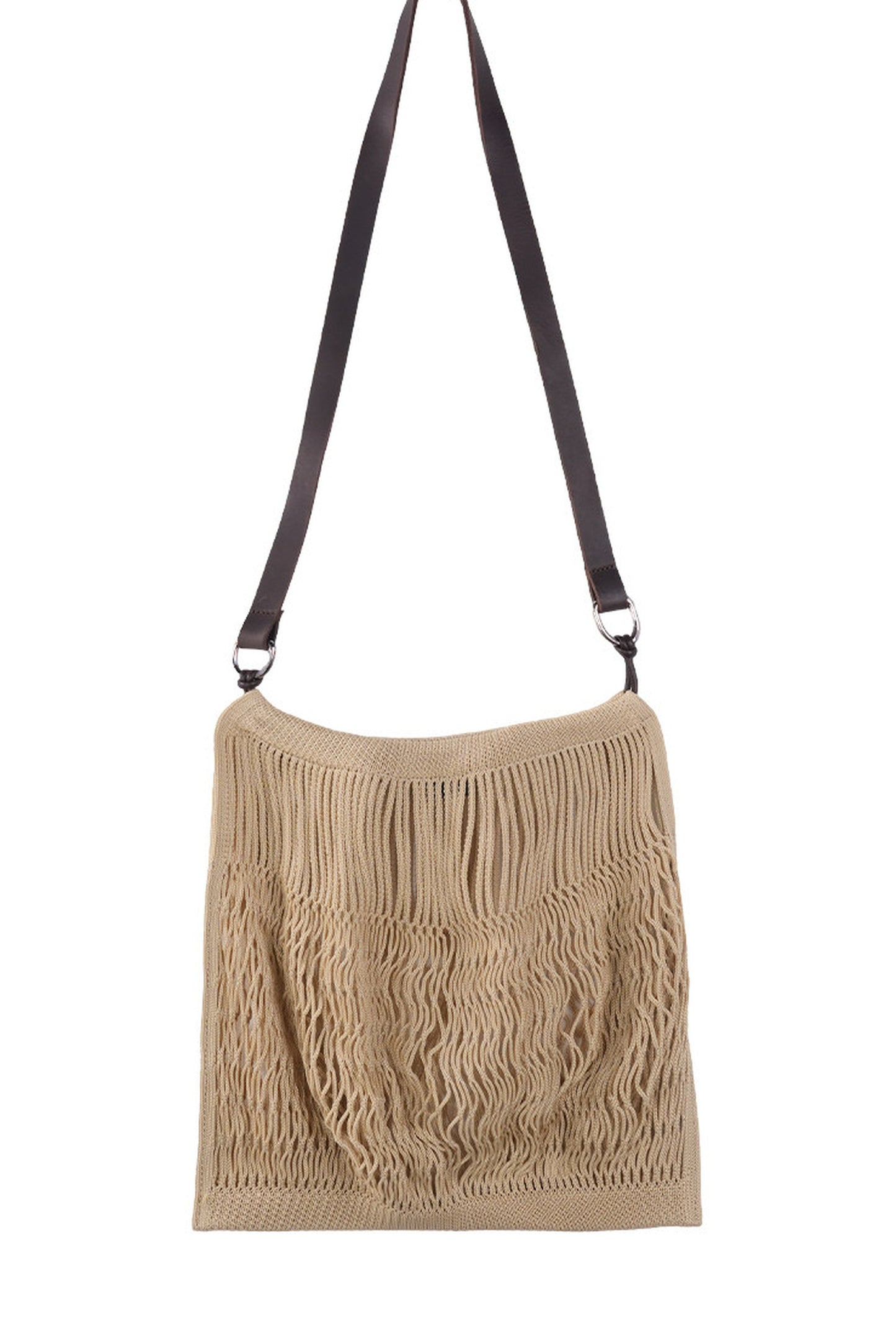 Woven Leather Strap Tote Bag