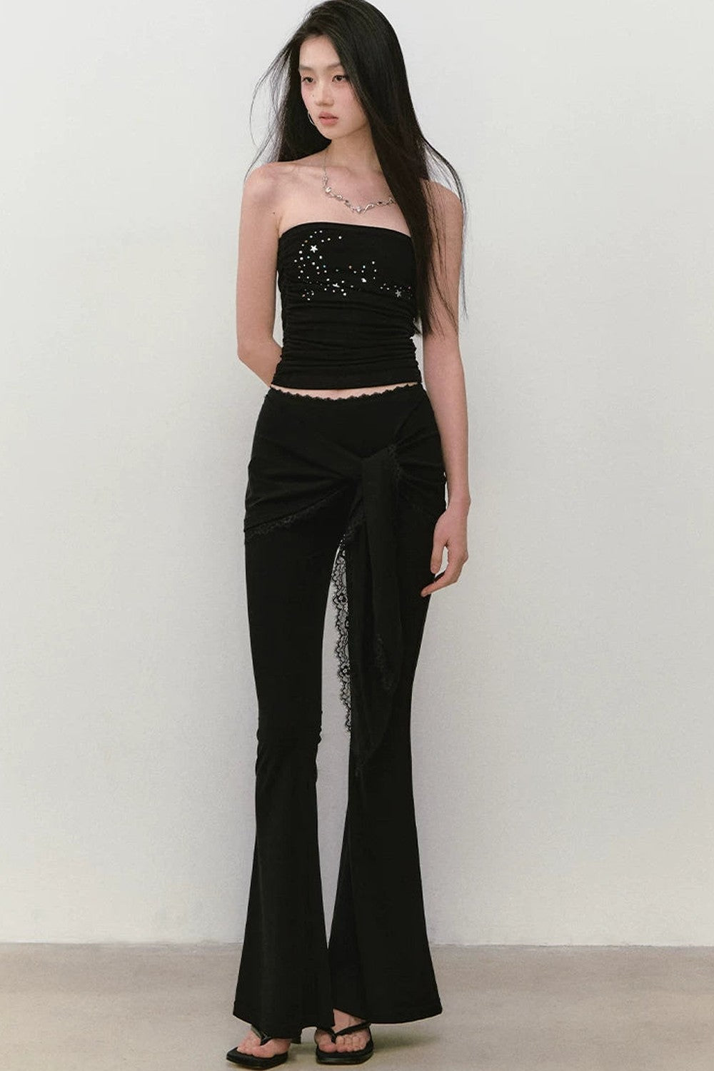 Star Beaded Pleated Bustier