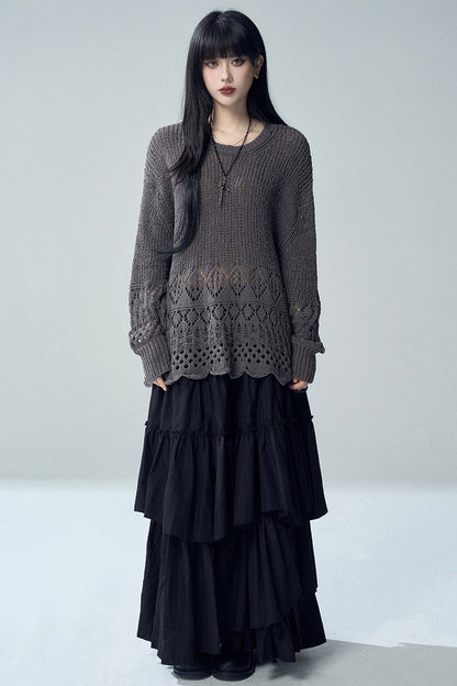 Hollow Knit Cover-Up Sweater