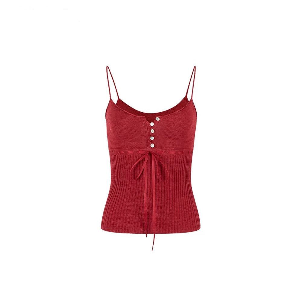 Lyocell Knit Ribbon Camisole