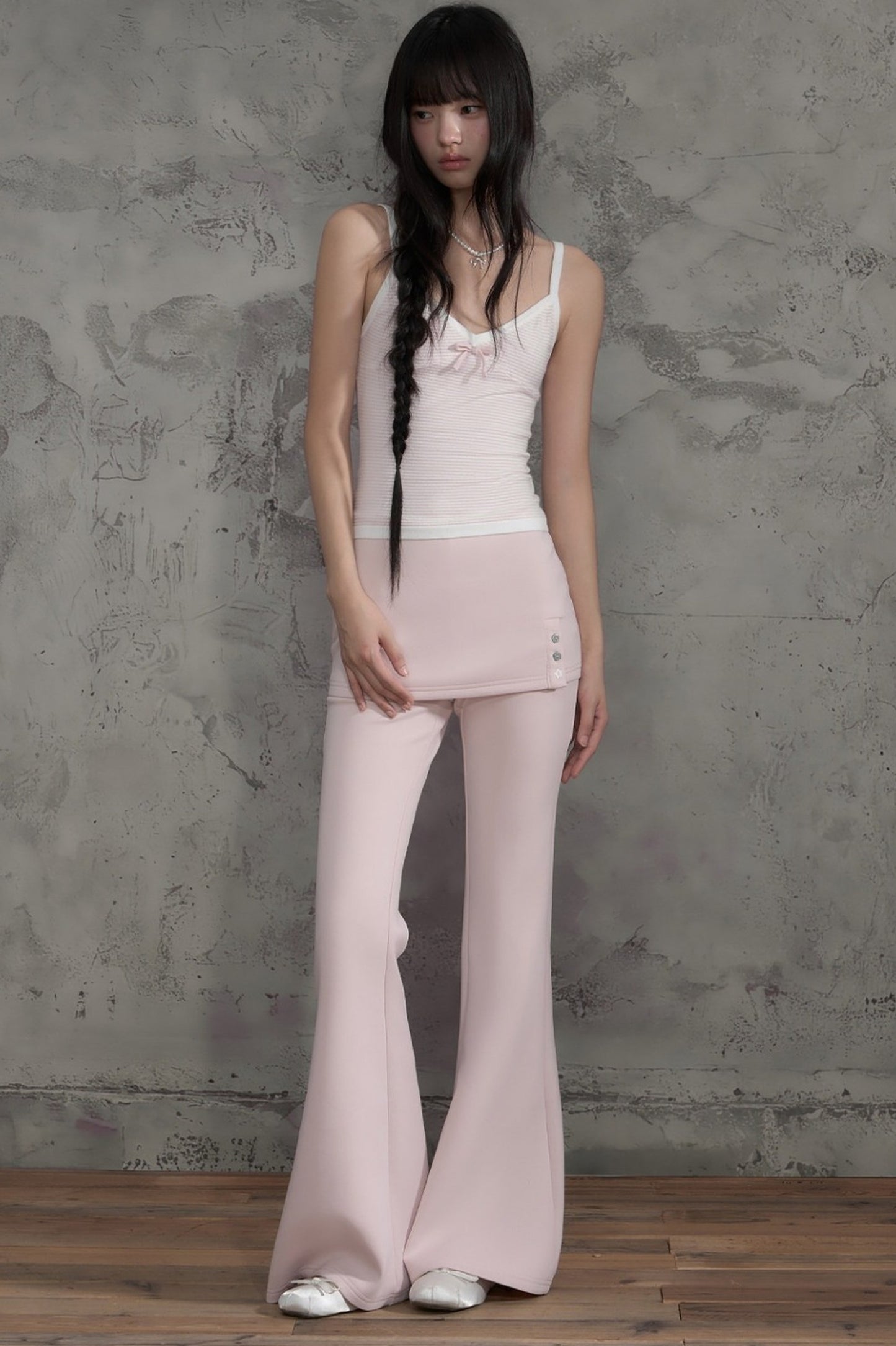 Pink Striped Bow Camisole