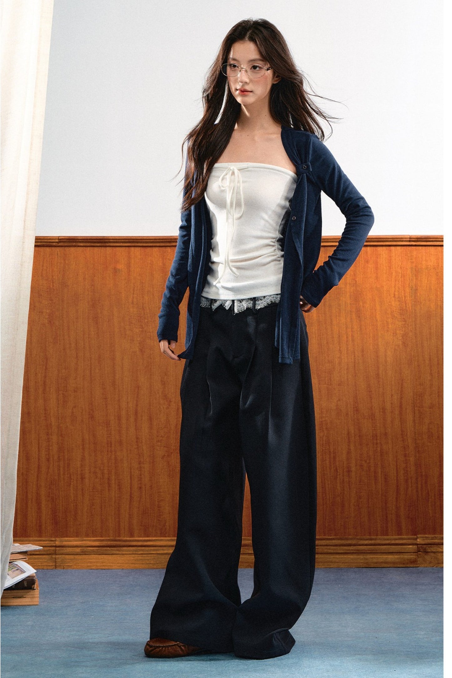 Completo cardigan a maglia e top a fascia