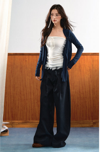 Completo cardigan a maglia e top a fascia