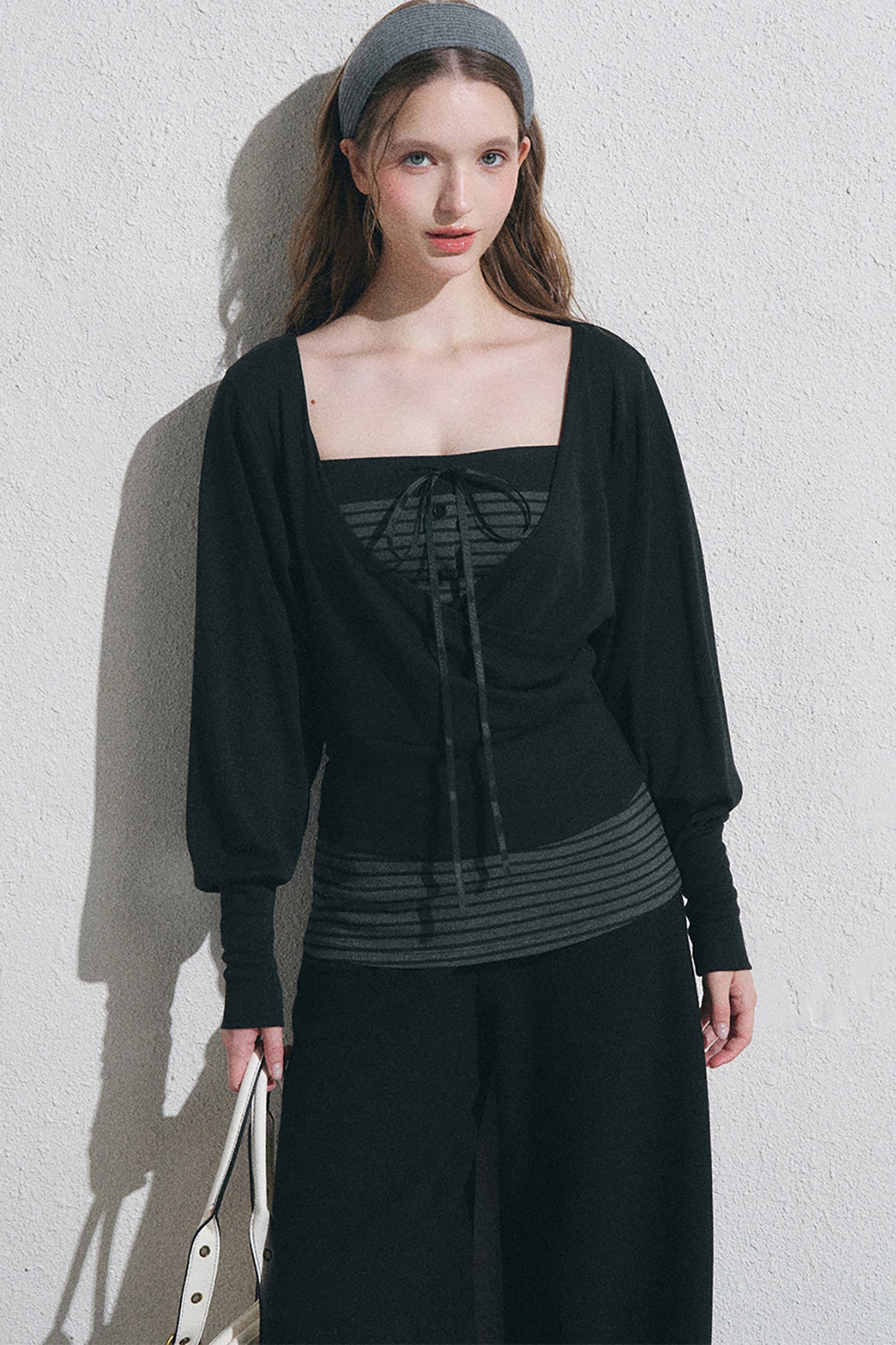 Conjunto de camisa pulóver petite con camisola