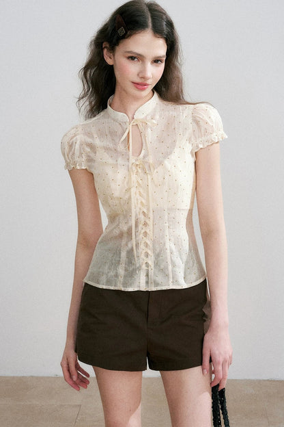 Polka Dot Short Sleeve Top Set-Up