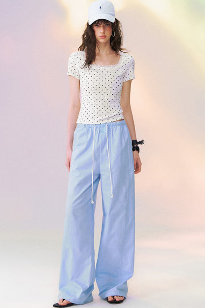 Macaron Color Wide Leg Pants