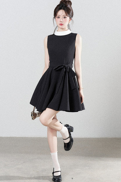 French Lace-Up Little Black Dress