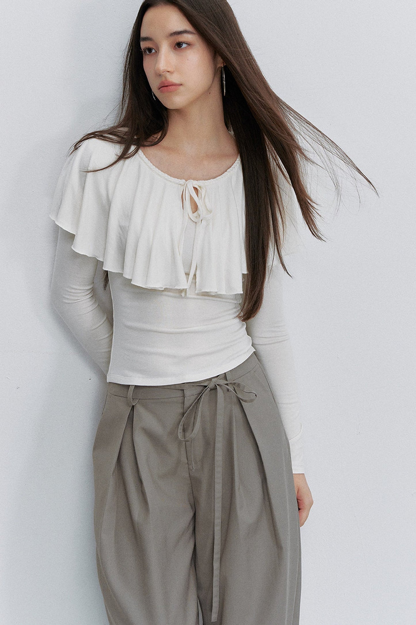 Bow Tie Draped Trousers