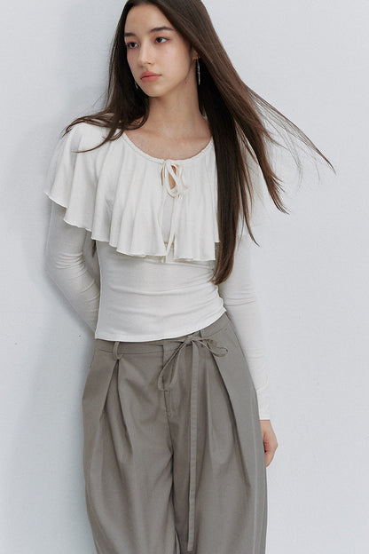 Bow Tie Draped Trousers