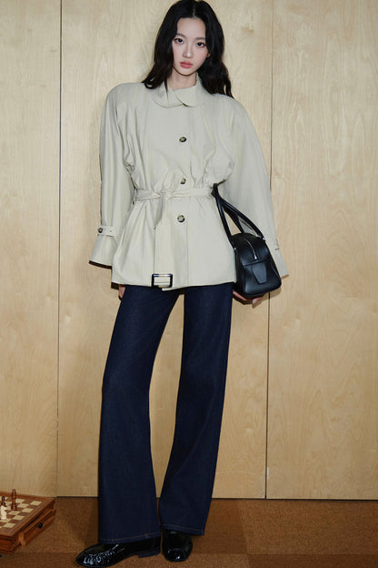 Trenchcoat mit überlappendem Kragen