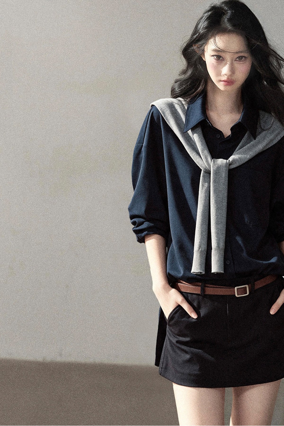 Preppy Layered Polo Dress Set