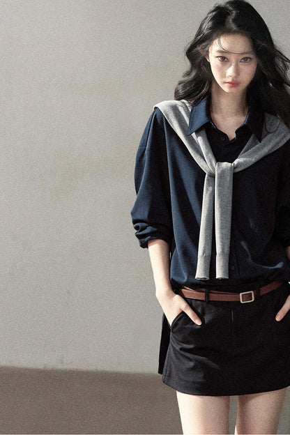 Preppy Layered Polo Dress Set