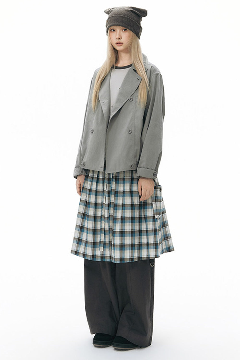 Foldable Hem Wide Leg Pants