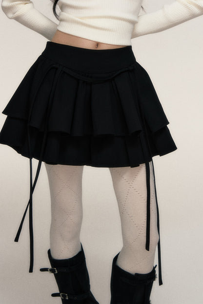 Bow Ribbon Double-Layered Cake Skirt