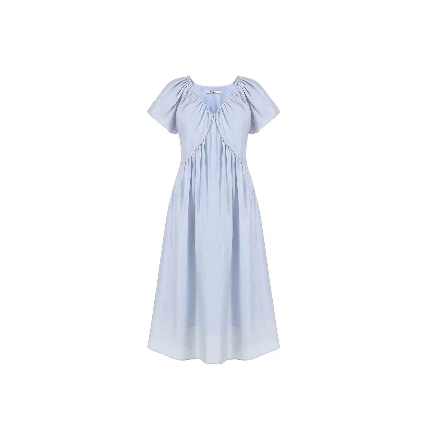 Lyocell Puff Sleeve Dress