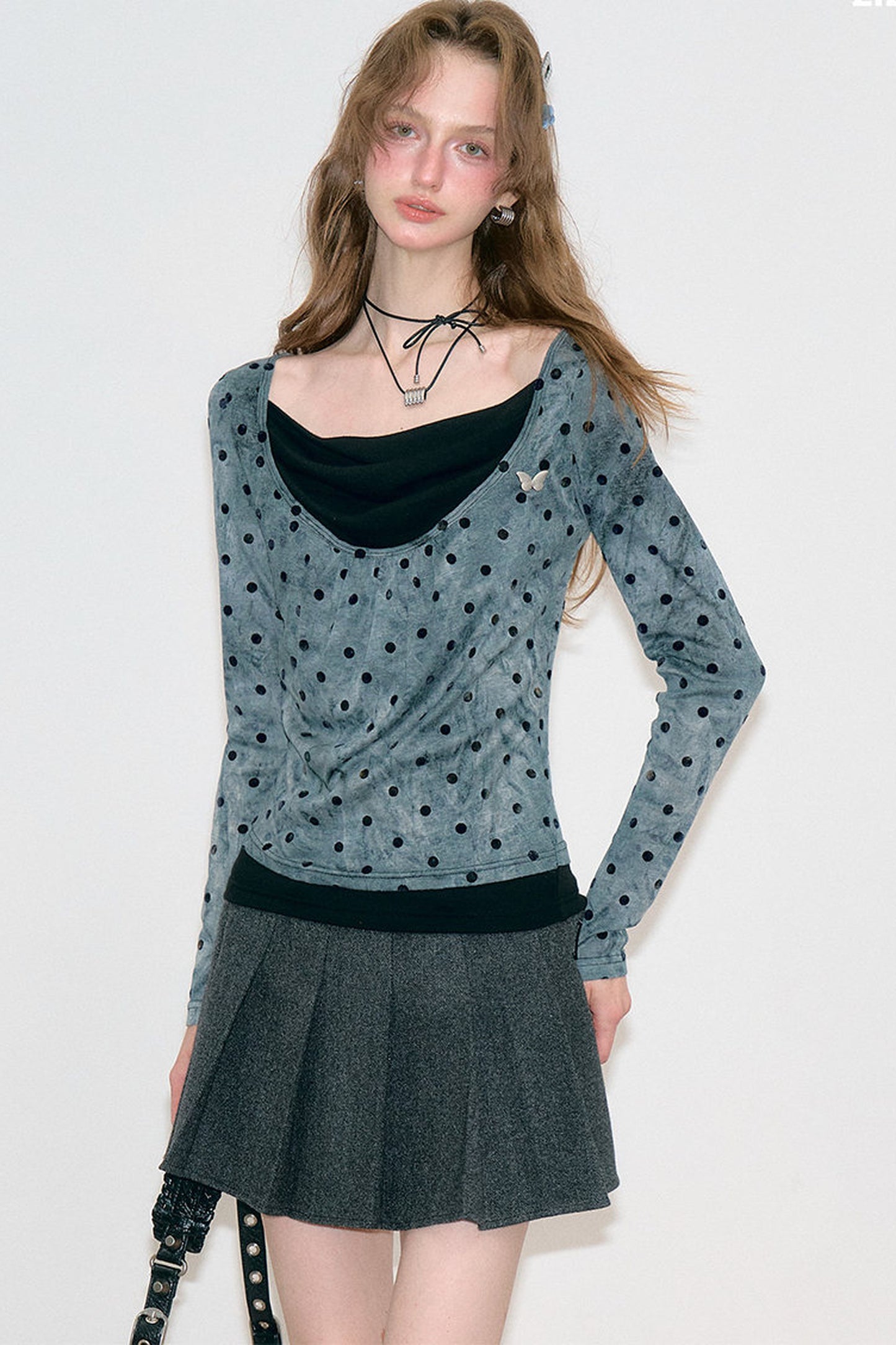 Polka Dot T-Shirt Knit Top