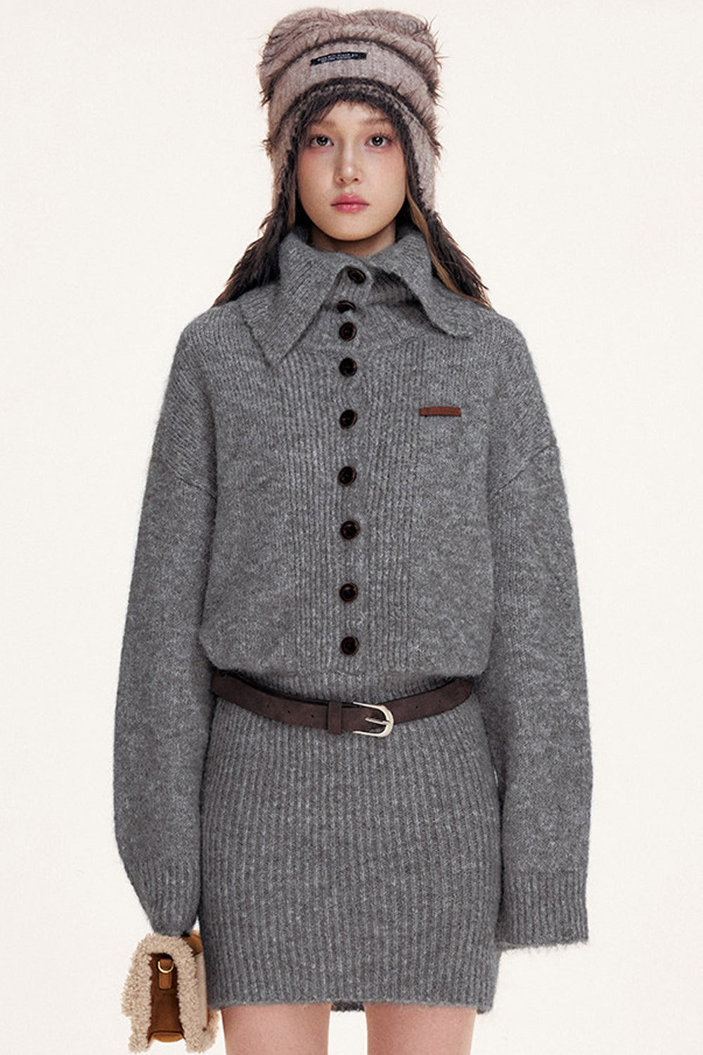 Long Sleeve Body-Hugging Knit Dress
