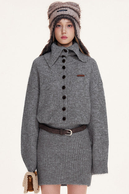 Long Sleeve Body-Hugging Knit Dress