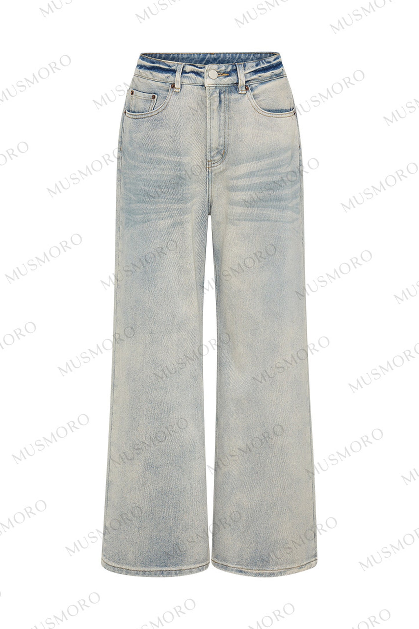 Vintage Washed Wide-Leg Jeans