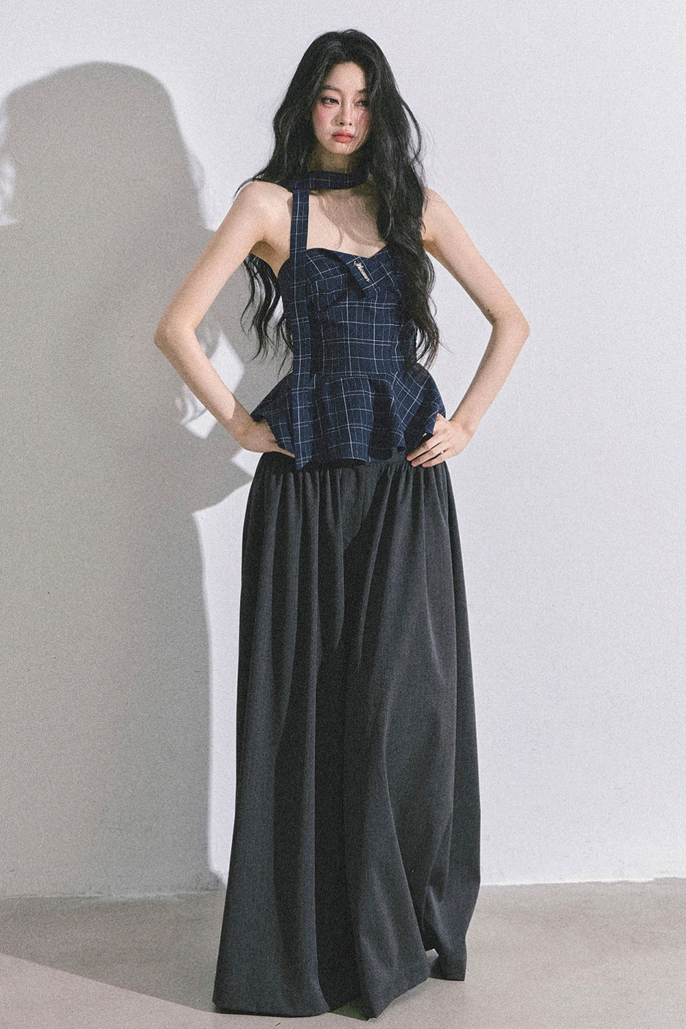 Blues Rhyme Plaid Tube Top
