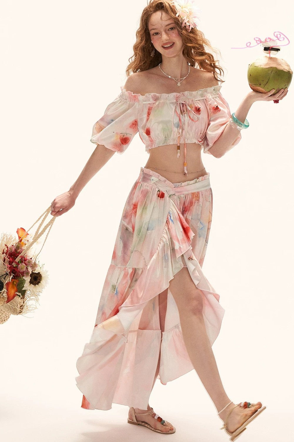 Watercolor Fruit Puff Sleeve Set-Up