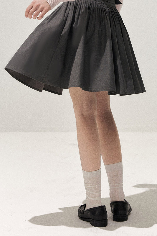 Gray Pleated Ballet Skirt