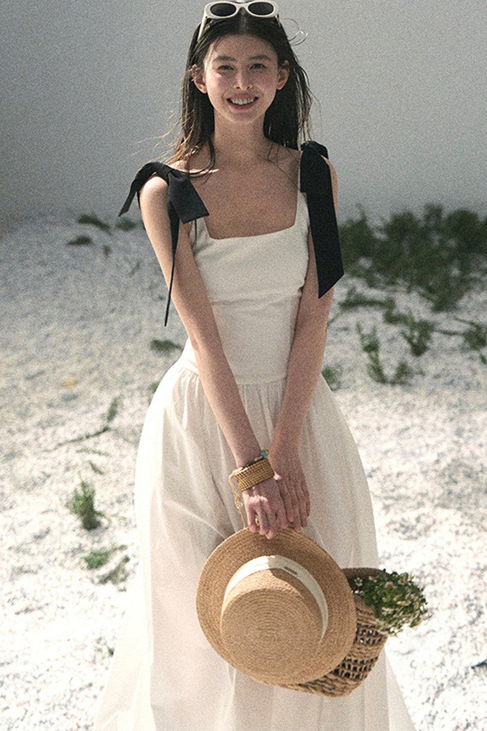 Vestido de tirantes de estilo francés
