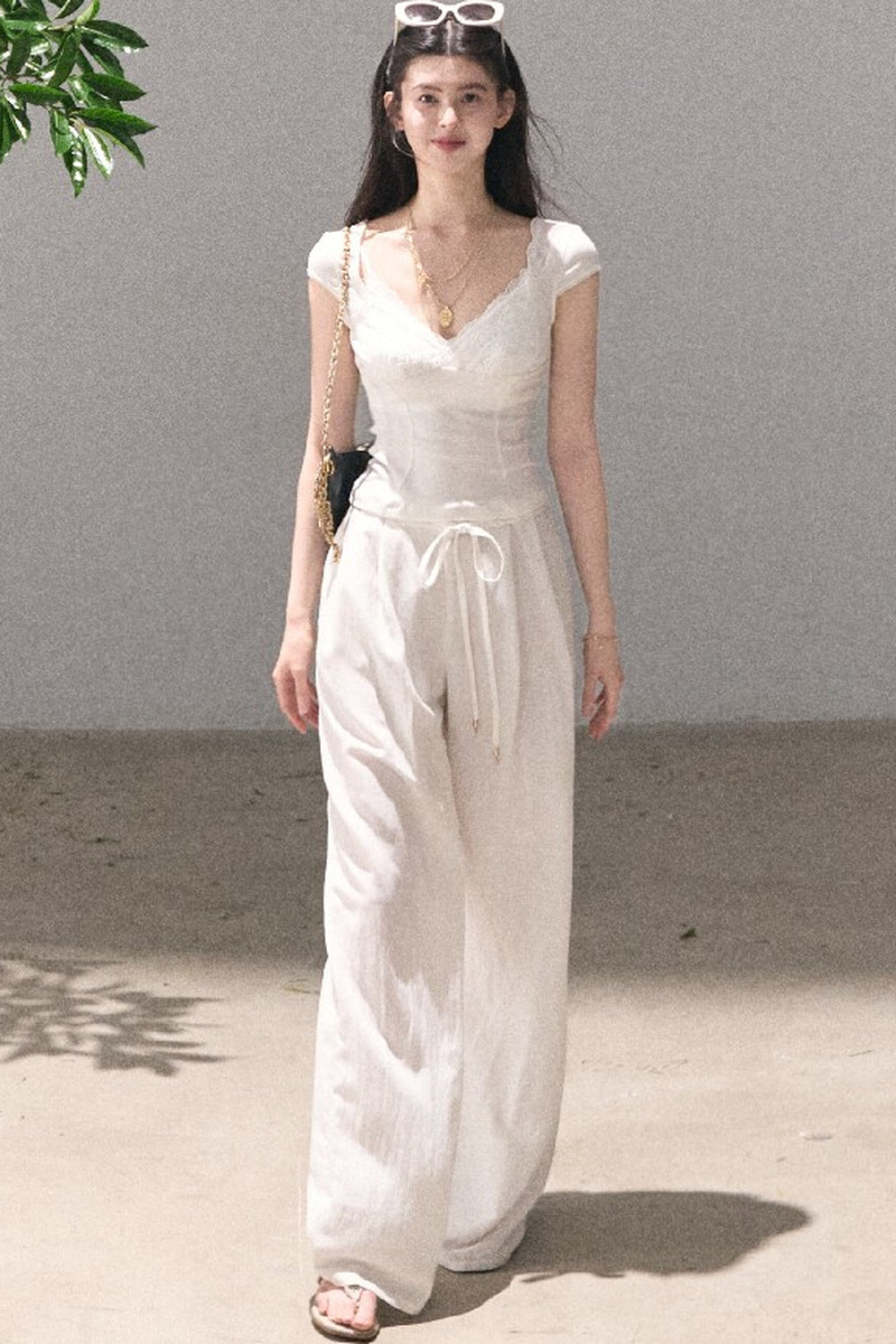 Lyocell Linen Wide-Leg Pants