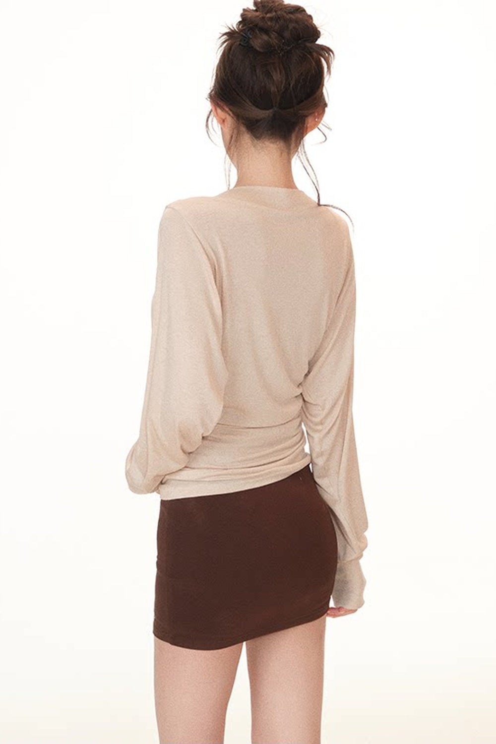 Autumn Long-Sleeve Base Shirt Tube Top and Skirt Set-Up