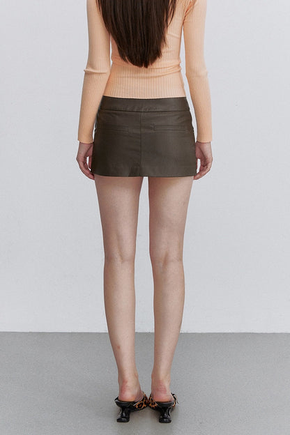 Brauner Retro-Lederrock