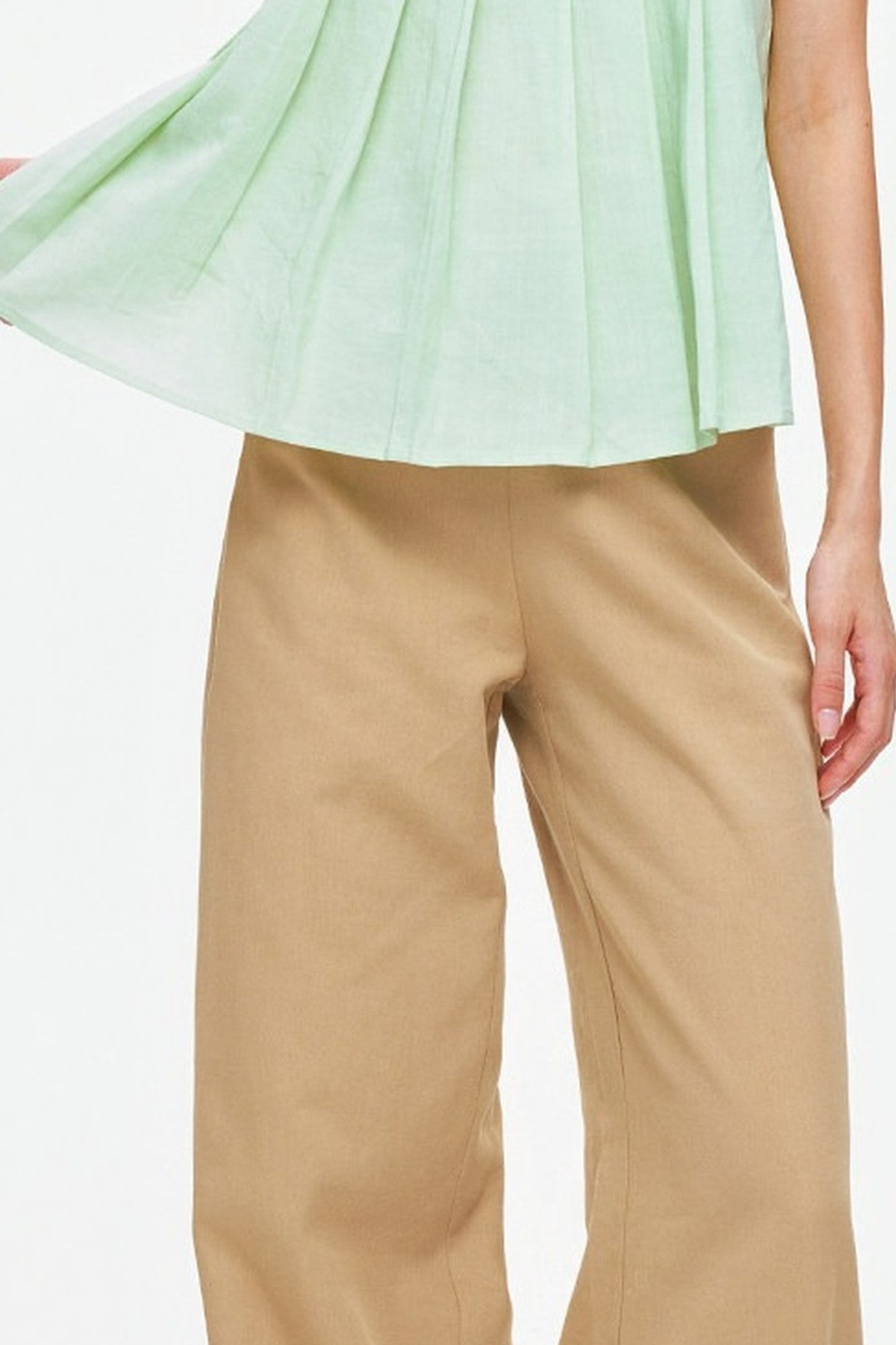 Tencel Linen Cotton Wide-Leg Trousers