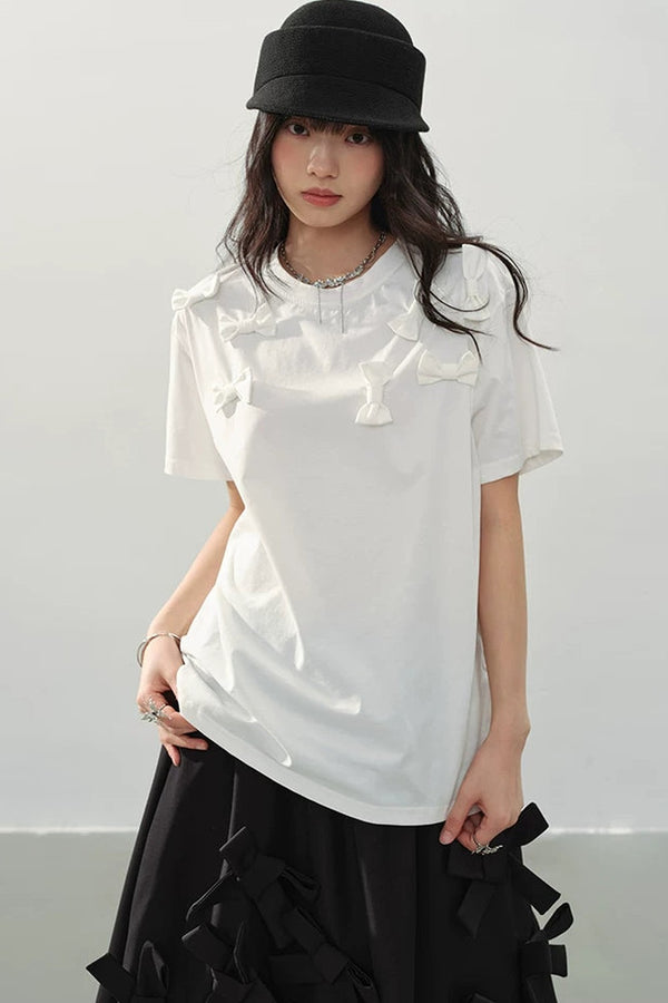 White Bow Top T-Shirt
