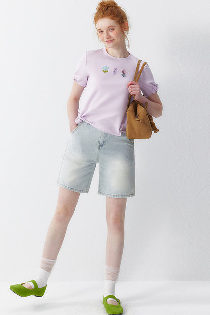 Pink Embroidery T-Shirt