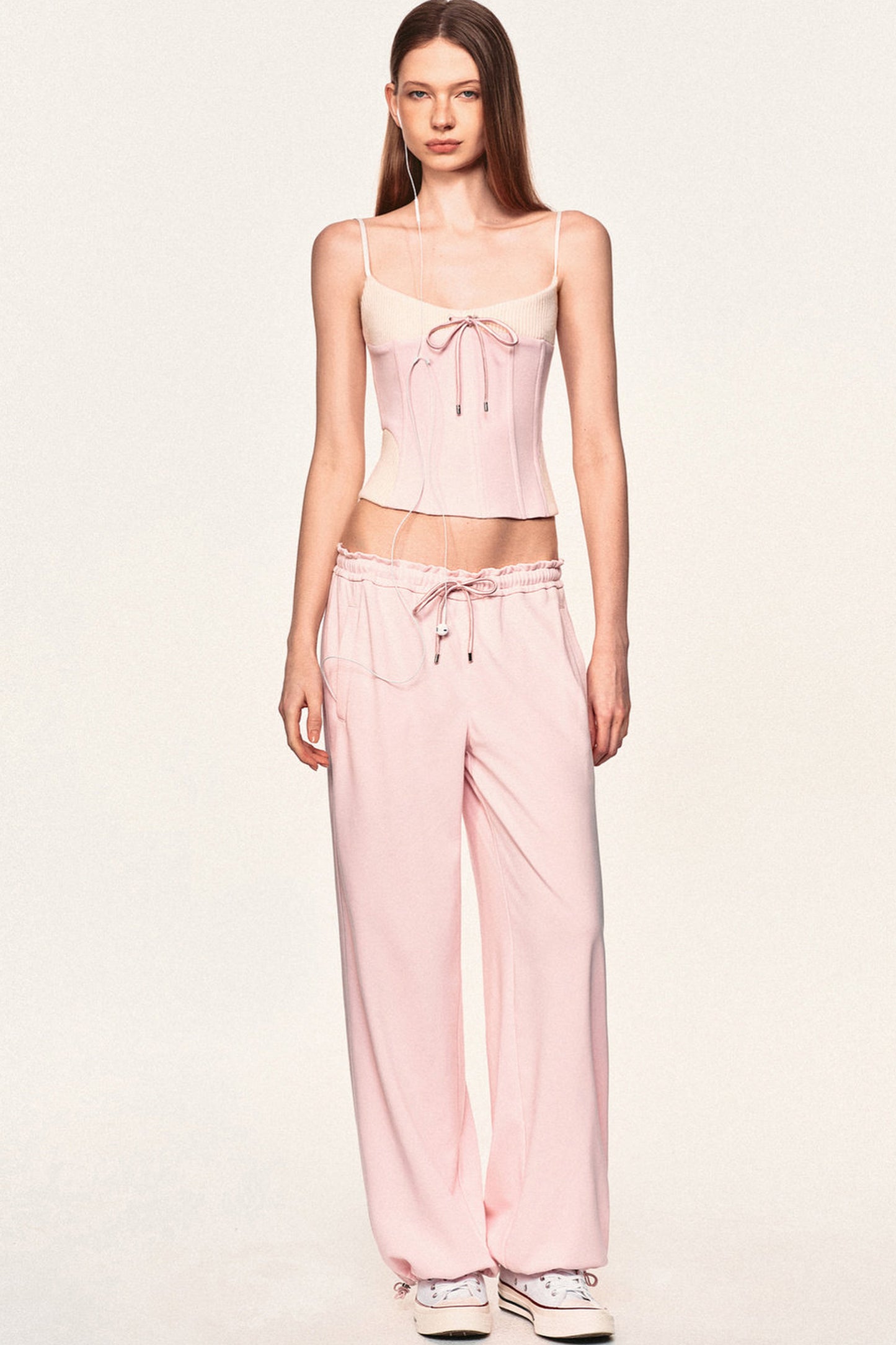 Slim-Fit Color-Block Camisole and Pants Set-Up