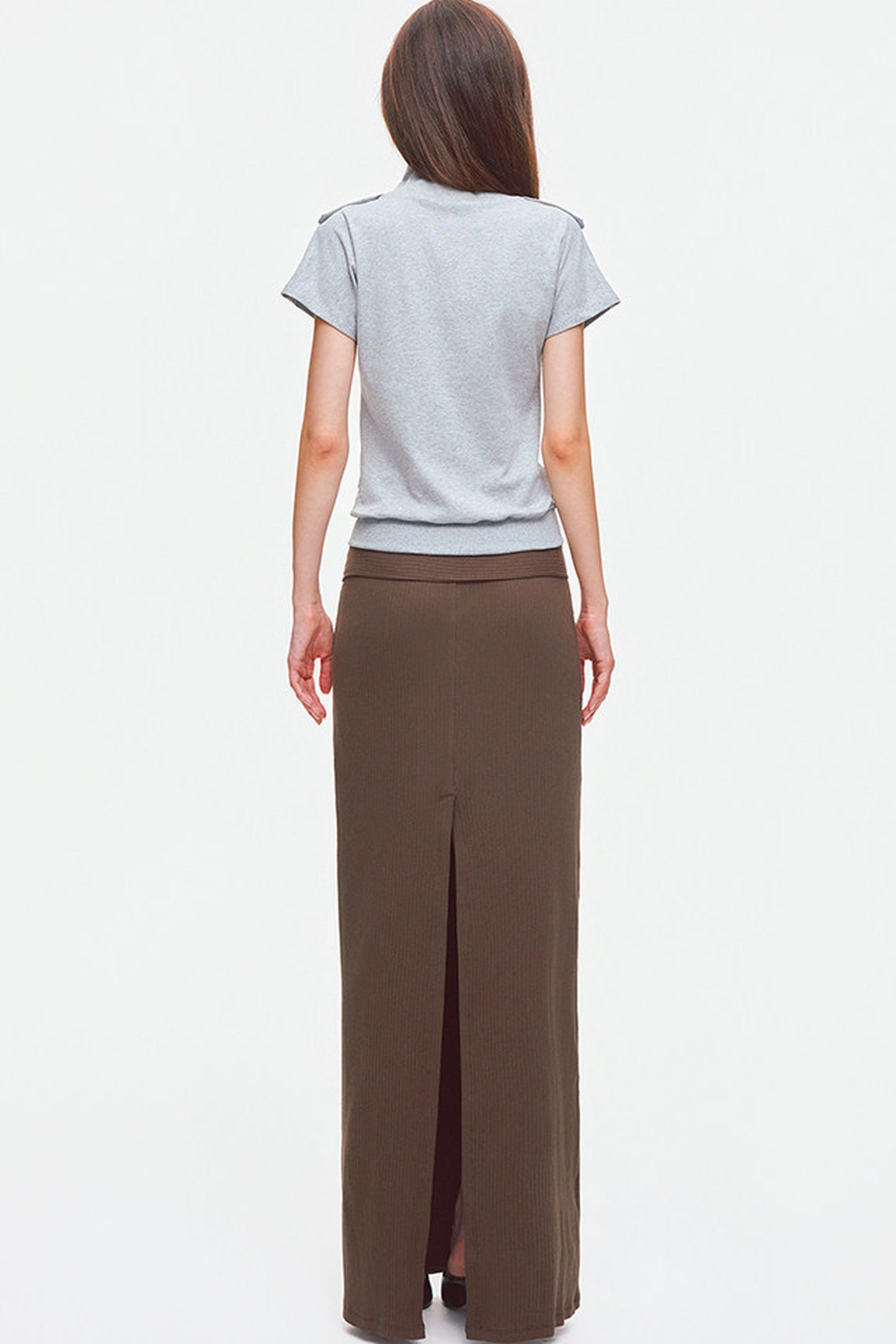 Metal Button Military Epaulet Knit Top
