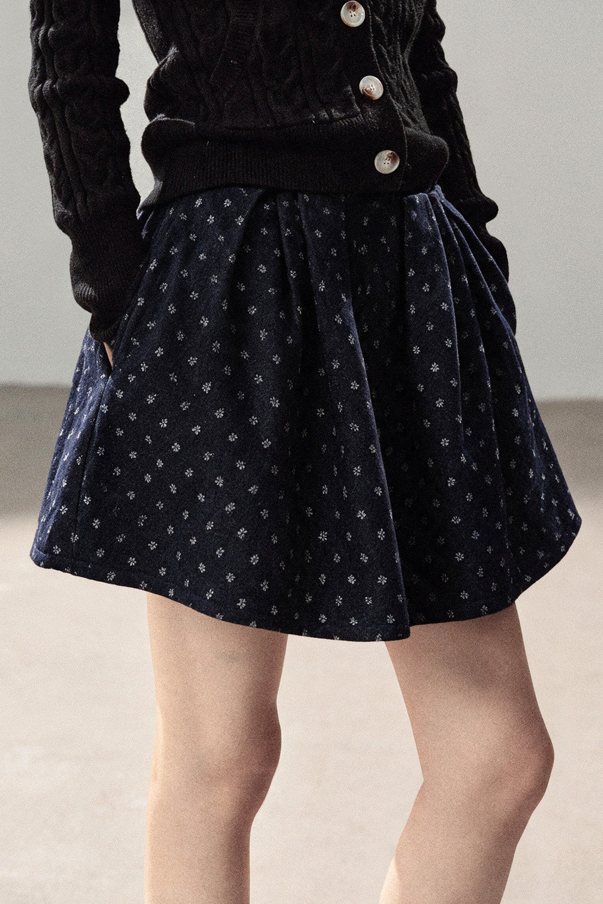 Chenille Floral Jacket, Skirt and Top Set-Up