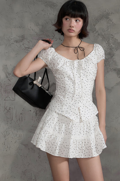 Star Print Shirt and Skirt Set-Up