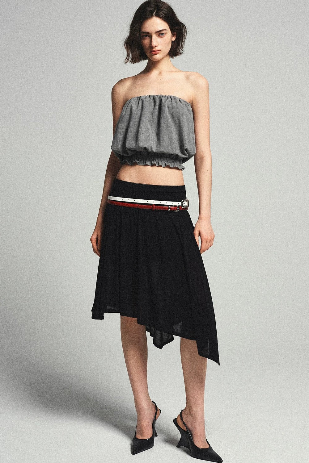 Kurzes Tube-Top aus Wollmischung