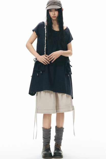 Plaid Pocket Vintage Dress