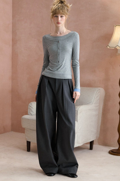 Layered-Look Long-Sleeved T-Shirt