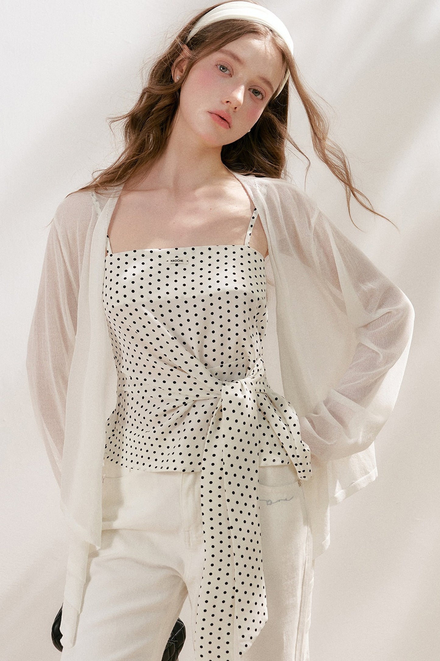 Asymmetrical Polka Dot Camisole