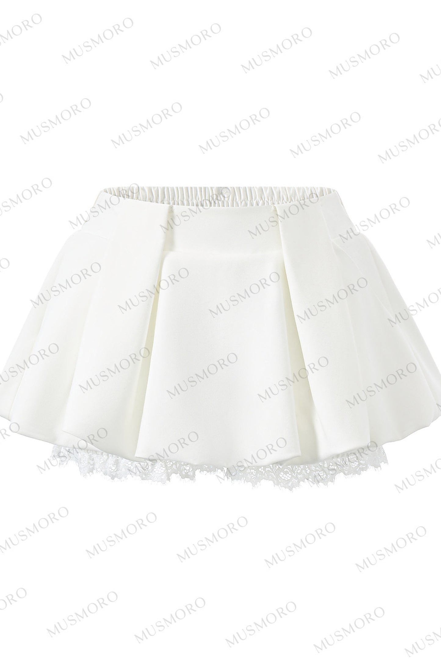 Lace Spliced A-Line Skirt