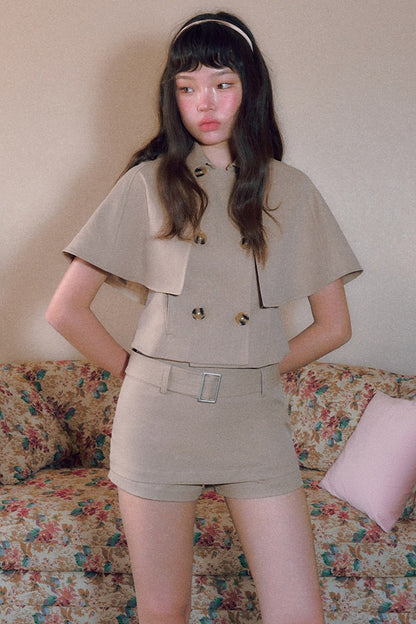 High-Waisted A-Line Belt Skirt