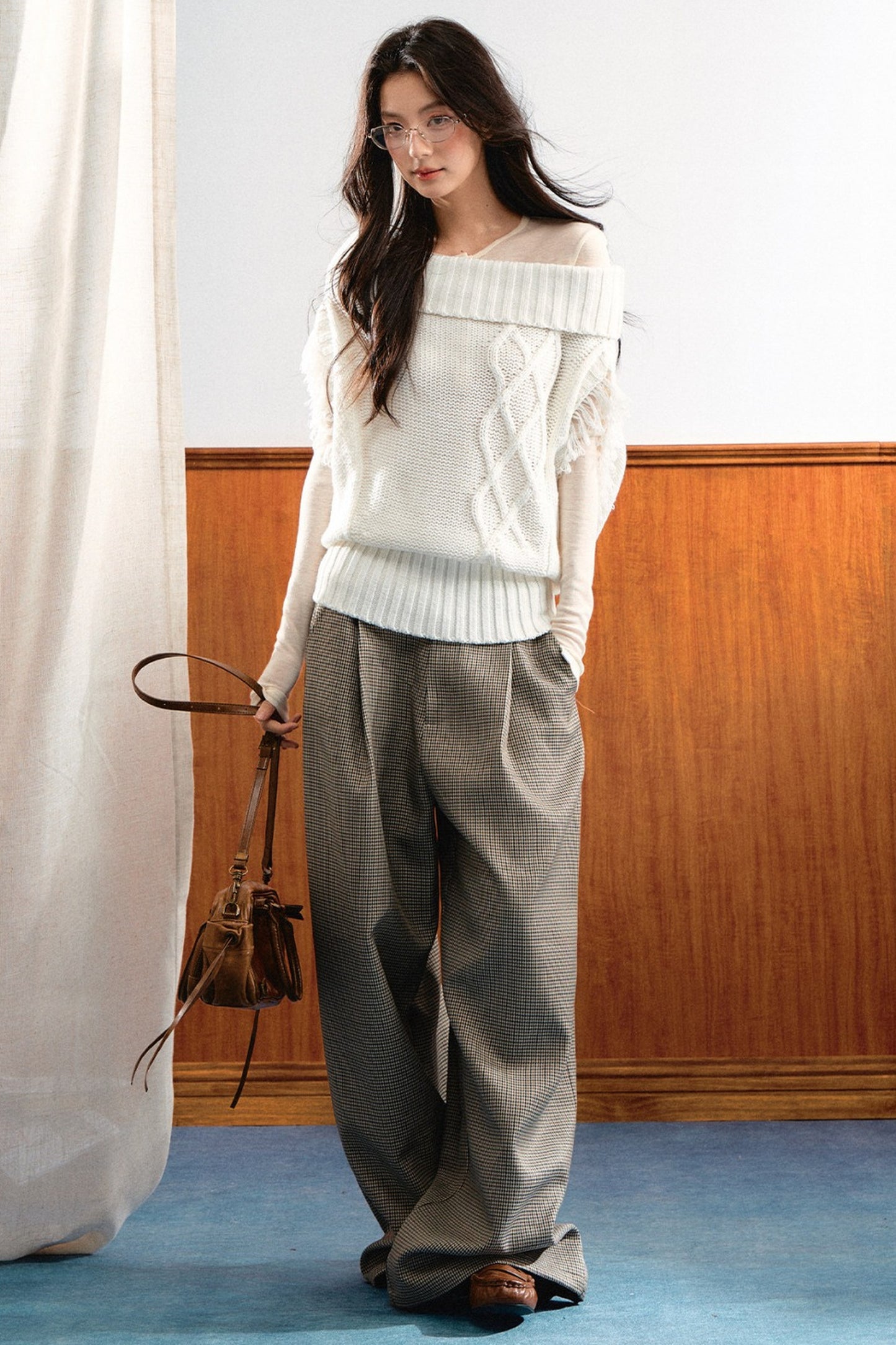 Korean Slanted Shoulder Sweater