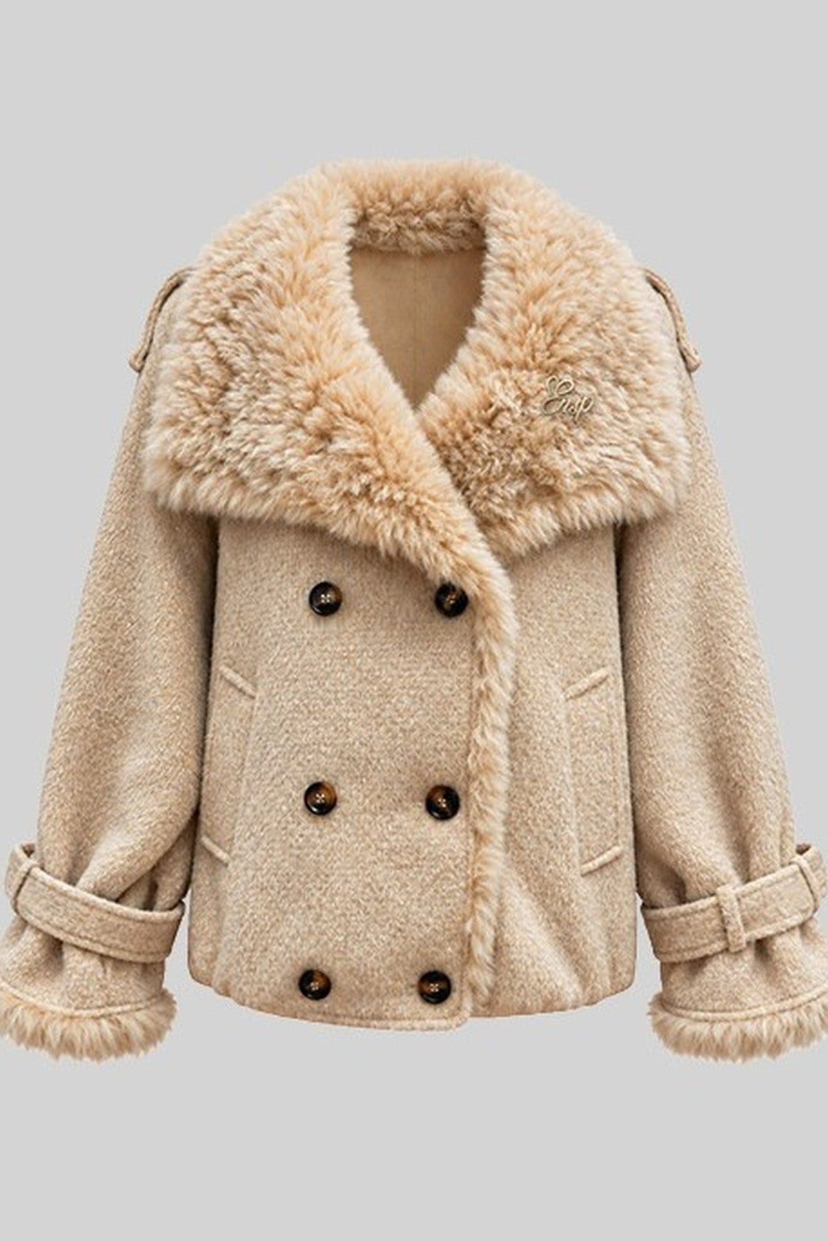 Ensemble veste courte en laine et pantalon