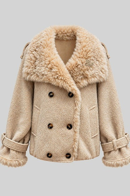 Ensemble veste courte en laine et pantalon