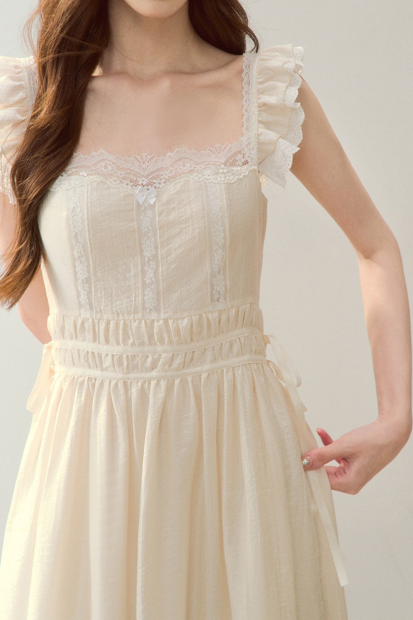White Shell Lace Dress