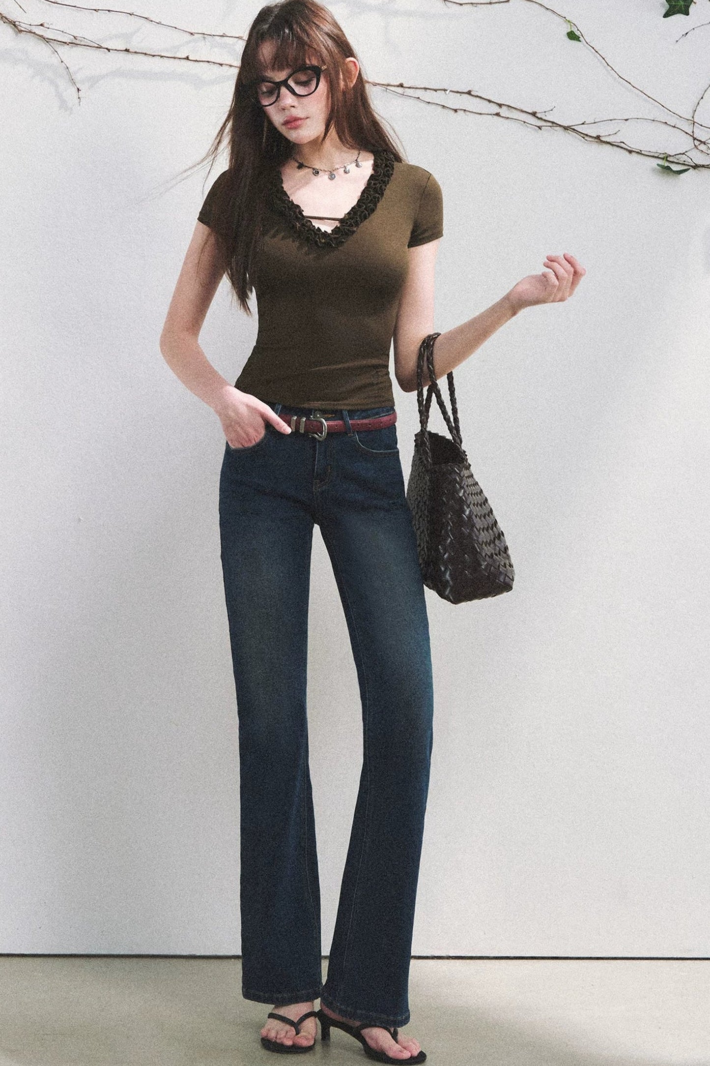 Blusa de lyocell con volantes Nube