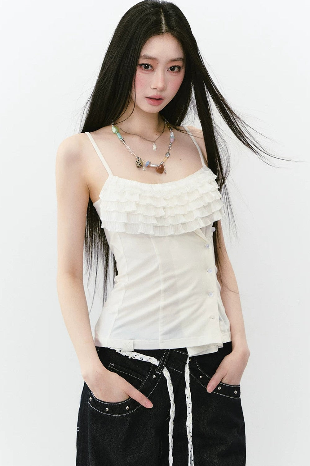 Multi-Layered Ruffled Camisole Top